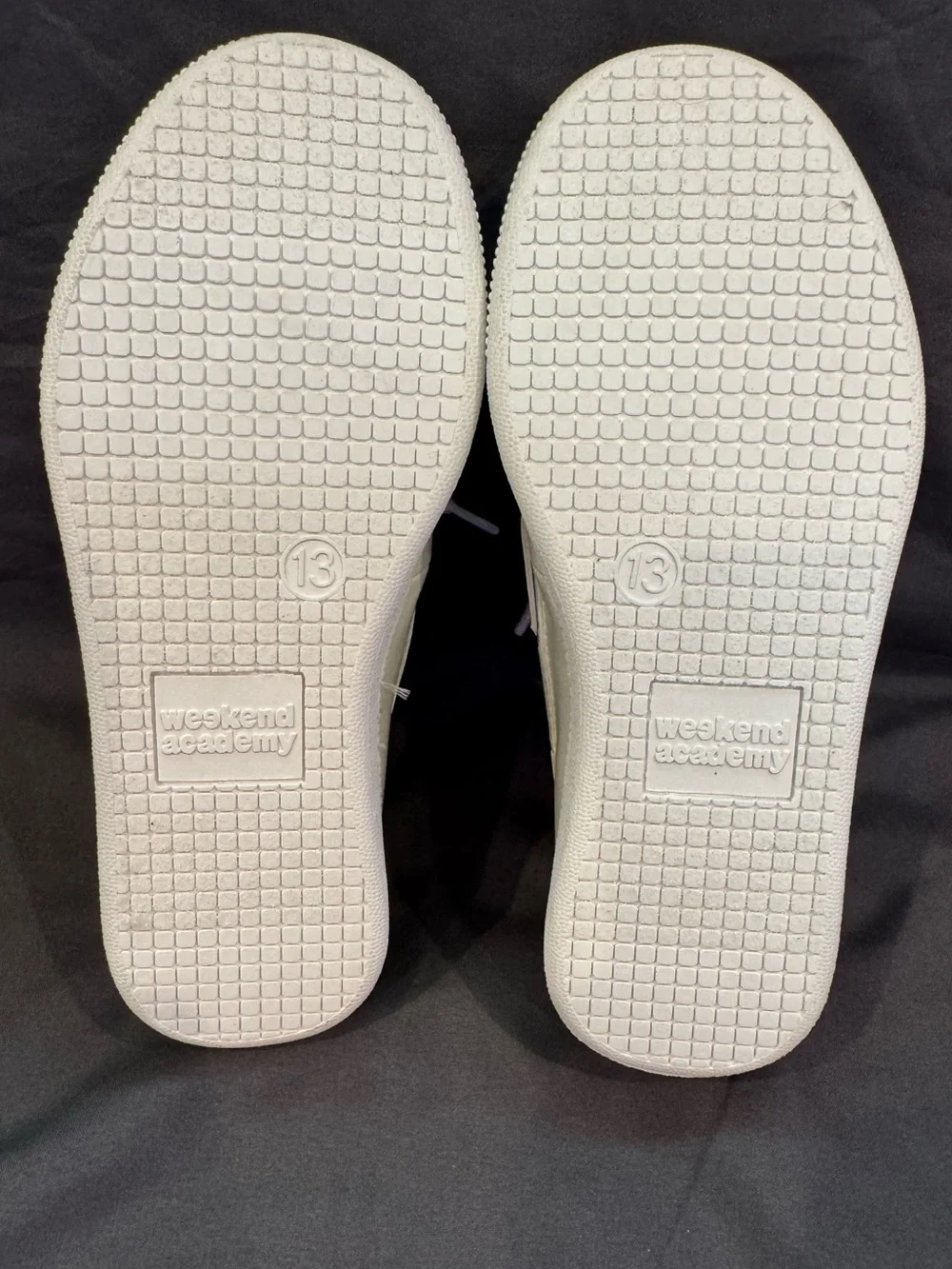 Weekend Academy white loafers with lace and shoe charms.  Sz 13